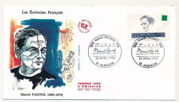 FRANCE => FDC => 2,50F + 0,50F Marcel  PAGNOL - Premier Jour - 24/4/1993 - 13 AUBAGNE - 1990-1999