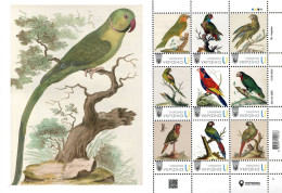 Ukraine 2024, Fauna, Birds, Parrots, Sheetlet Of 9v - Ucraina
