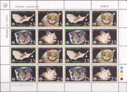 Cyprus 2003, WWF, Bats, Sheetlet - Unused Stamps