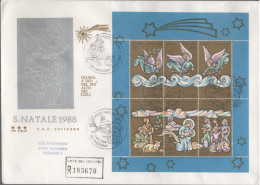 VATICANO - 1988 - BF10 Natale - FDC Tre Stelle - Viaggiata - FDC