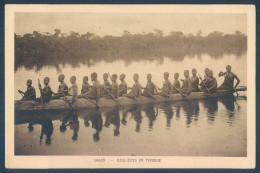 GABON Ecolières En Pirogue - Gabon