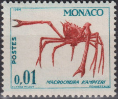 1964 Monaco ** Mi:MC 773, Sn:MC 581, Yt:MC 537A, Sg:MC 672, Japanese Spider Crab (Macrocheira Kaempferi) - Ungebraucht