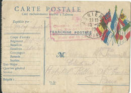 FRANCE CARTE DRAPEAUX  ASNIERES ( HAUTS DE SEINE )  POUR PARIS  DE 1916   LETTRE COVER - WW I