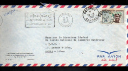 DAHOMEY SEUL SUR LETTRE POUR LA FRANCE 1963 - Benin – Dahomey (1960-...)