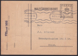 CLCV071 Sweden WWII Military Mail Old Postcard Dec. 14, 1941. Postmark Inverted - Lettres & Documents