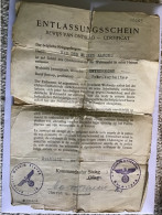 Entlassungsschein Ontslag Krijgsgevangene Stablack 1941 Stalag 1 - Andere & Zonder Classificatie