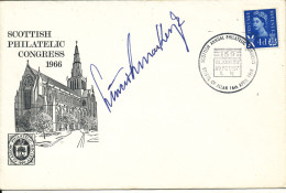 Great Britain Cover Scottish Philatelic Congress Bridge Of Allan 16-4-1966 With Cachet And Signed - Lettres & Documents