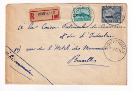 Lettre Recommandée 1946 Bouffioulx Belgique Bruxelles Timbres Ostende Dover Douvres - Lettres & Documents