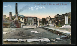 Cartolina Pompei, Tempio Di Giove Con Archi Di Trionfo  - Pompei