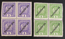 Österreich 1918 Freimarke Mi. 228, 229 Viererblock  Postfrisch/** MNH - Unused Stamps