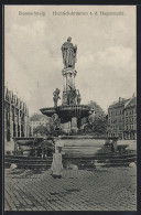 AK Braunschweig, Heinrichsbrunnen A. D. Hagenmarkt  - Braunschweig