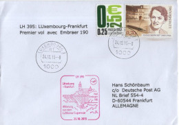 Germany Luxembourg 2015 Erstflug First Flight Frankfurt Am Main-Luxembourg, Flufhafen Airport Plane Aviation Lufthansa - FDC