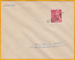 25 Mai 1940 - Enveloppe De Cartignies, Nord Vers Saint Mars La Jaille, Loire Inférieure - Griffe Linéaire - Mercure 30 C - 1921-1960: Modern Period