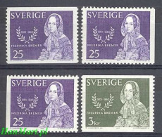 Sweden 1965 Mi 540a,dl,dr-541a MNH  (ZE3 SWD540a,dl,dr-541a) - Ecrivains