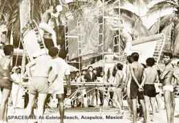 Spaceball Caleta Beach Mexico Vintage Crazy Tennis Ball Game Postcard - Mexico