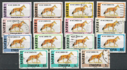 Ethiopia 15 Values Of The Set Mi.1486/1505 Used 1994 (Questa 1993) Simien Fox - Etiopia