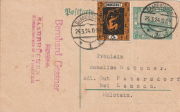 Sarre Entier Postal Saarbrücken 1924 - Interi Postali