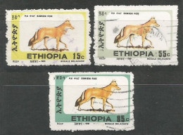 Ethiopia 3 Values Of The Set Mi.1462/71 Used 1994 (BSSP 1991) Simien Fox - Etiopia