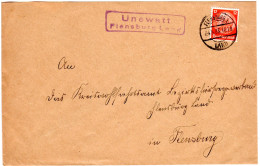 DR 1933, Landpost Stpl. UNEWATT Flensburg Land Auf Brief M. 12 Pf. - Covers & Documents