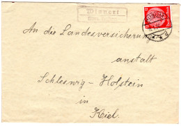 DR 1936, Landpost Stpl. WINNERT über Husum Auf Brief M. 12 Pf. - Covers & Documents
