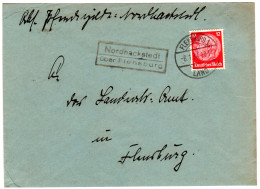 DR 1934, Landpost Stpl. NORDHACKSTEDT über Flensburg Auf Brief M. 12 Pf. - Covers & Documents