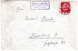 DR 1937, Landpost Stpl. RETTENBACH über Günzburg Auf Brief M. 12 Pf. - Covers & Documents