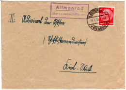 DR 1936, Landpost Stpl. ALLMENROD über Lauterbach (Hessen) Auf Brief M. 12 Pf. - Covers & Documents