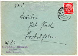 DR 1939, Landpost Stpl. KLEINWIEHE über Flensburg Auf Landjahrlager Brief - Covers & Documents