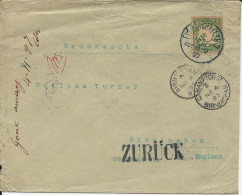 Bayern 1897, EF 5 Pf. Auf Drucksache V. Fürth N. GB M. Retour-Stempeln. - Covers & Documents