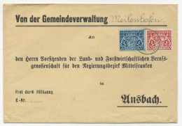 Bayern, 10+20 Pf. Dienst Auf Brief Der Gemeindeverw. Meilenhofen N. Ansbach. - Covers & Documents