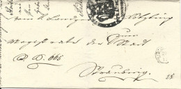 Bayern 1840, Fingerhut Stpl. Koetzting Auf Brief M. Amtssiegelstpl. Straubing - Covers & Documents