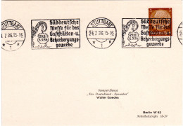 DR, 3 Pf. Privatganzsachenkarte Stempeldienst W. Goecks M. Werbestpl. Stuttgart - Other & Unclassified