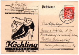 DR 1942, 8 Pf. Auf Illustrierter Firmenkarte V. Potsdam-Babelsberg 2 - Covers & Documents