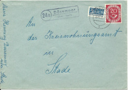 BRD 1952, 24a Dösemoor über Stade, Landpoststellen Stpl. Auf Brief M. 20 Pf. - Lettres & Documents