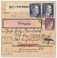 DR 1942, Groß Zimmern, Paketkarte M. Extra Gebühr "Dringend". #1871 - Covers & Documents