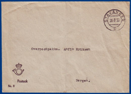 Norwegen, Portofreie Postsache Brief V. Stavanger 1953. #S799 - Autres & Non Classés