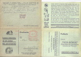 DR 1934, Freital (Dresden) Freistempel Auf Tier Börse Antwort Faltkarte. #2250 - Covers & Documents