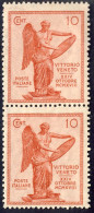 1921 - Varietà Filigrana- Anniversario Della Vittoria Su Coppia Del 10 C. Nuovi MNH - Leggere Descrizione (2 Immagini) - Mint/hinged