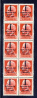 1944 - Blocco Di 10 Del 75 C. Interessante Per Diverse Varietà Di Composizione Clichè - Nuovo MNH (2 Immagini) - Neufs