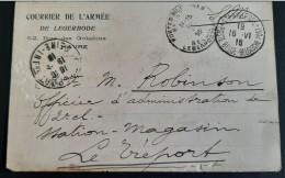 Postes Belges Ste Adresse Cachet Armée Belge Cachet Le Tréport Courrier De L'armée De LEGERBODE - Altri & Non Classificati