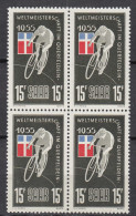 Saar/Saarland 1955 Mi.357 RAD-Weltmeisterschaft 4er Block Postfrisch MNH  (33028 - Altri & Non Classificati