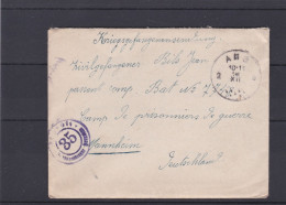 Enveloppe + Lettre Camp De Prisonniers De Guerre Mannheim De Ans 16 Dec. 1917 Pas De Renouvellement D Enchere - Prigionieri