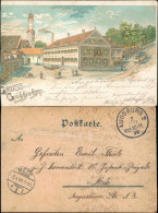 Ansichtskarte Litho AK Göggingen-Augsburg Gruss Aus... Gasthaus Kirche 1899 - Augsburg
