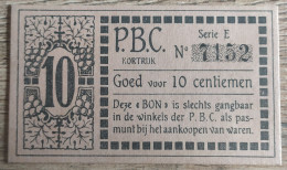 Kortrijk Noodgeld 10 Centiemen 1914-1918 / Emergency Money / Notgeld / Billets De Nécessite - Otros & Sin Clasificación