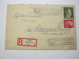 1945 , (9a) DEUTSCH WAGRAM über Pless (Oberschlesien), Seltener PLZ Stempelaus Oberschlesien ! - Covers & Documents