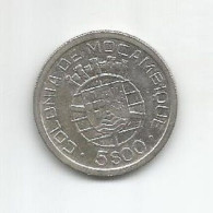 MOZAMBIQUE PORTUGAL 5$00 ESCUDOS 1938 SILVER - Mozambique