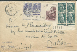 FRANCE  LETTRE  24F CDF + CD PARIS POUR DAKAR ( AOF / SENEGAL )  DE 1947 LETTRE COVER - 1921-1960: Modern Period