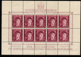 Generalgouvernement 1943 - Mi.Nr. 104 Kleinbogen - Postfrisch MNH - Ocupación 1938 – 45