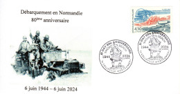 80 D DAY Colleville Montgomery 6 Juin 2024 - Commemorative Postmarks