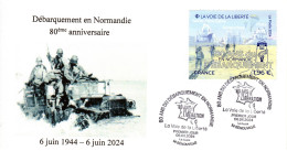 80 D DAY Benouville PJ Du 6 Juin 2024 - Commemorative Postmarks